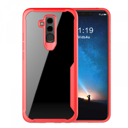 Huse telefoane - Husa Huawei Mate 20 Lite, Hybrid Antisoc, carcasa spate PC cu cadru TPU dur, Rosu