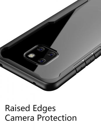 Husa Huawei Mate 20 Pro, Hybrid Antisoc, carcasa spate PC cu cadru TPU dur, Negru [2]