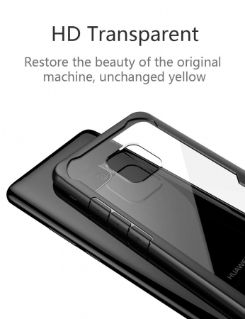 Husa Huawei Mate 20 Pro, Hybrid Antisoc, carcasa spate PC cu cadru TPU dur, Negru [1]