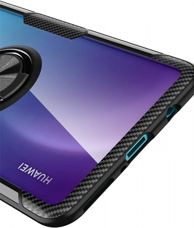 Husa Huawei P30 Lite, Hybrid Antisoc, carcasa cu inel rotativ 360 si Kickstand, Negru [2]