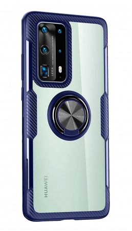 Mobilesmart - Husa Huawei P40 PRO, Hybrid Antisoc, carcasa cu inel rotativ 360 si Kickstand, Blue