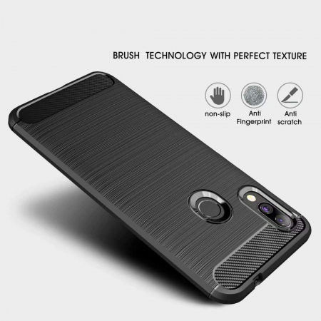 Husa Huawei Y6 2019, Slim Armor Carbon, carcasa spate Antisoc, Negru [4]