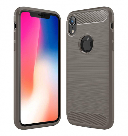 Huse iPhone - Husa iPhone XR, Slim Armor Carbon, carcasa spate Antisoc, Gri