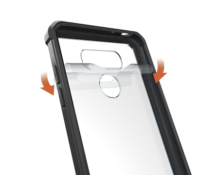 Husa LG G6, Hybrid Antisoc, carcasa spate PC transparenta cu cadru, Negru [1]