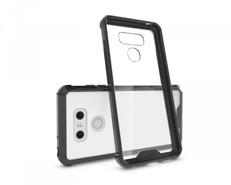 Mobilesmart - Husa LG G6, Hybrid Antisoc, carcasa spate PC transparenta cu cadru, Negru