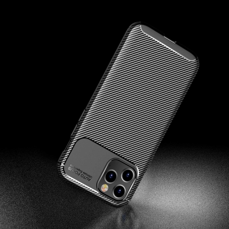 Husa pentru IPhone 12 PRO MAX, fibra de carbon, Slim Antisoc, carcasa spate, Focus, Negru [7]