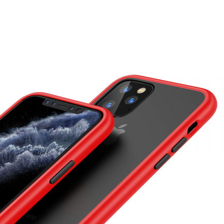Husa pentru IPhone 12 / 12 PRO, MobileSmart , Hybrid ultra slim, carcasa spate Antisoc, hardcase, Rosu [2]