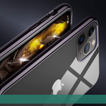 Husa pentru  iPhone 12 / 12 PRO, Silicon ultraslim, cu spate transparent si cadru, Negru [1]