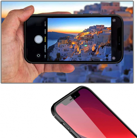 Husa pentru IPhone 12 MINI, fibra de carbon, Slim Antisoc, carcasa spate, Focus, Negru [6]