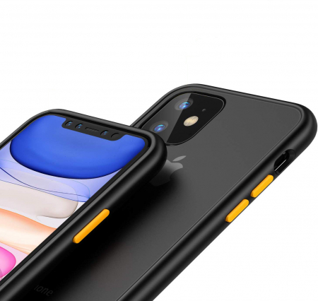 Husa pentru IPhone 12 MINI, MobileSmart , Hybrid ultra slim, carcasa spate Antisoc, hardcase, Negru [2]