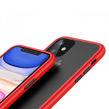 Husa pentru IPhone 12 MINI, MobileSmart , Hybrid ultra slim, carcasa spate Antisoc, hardcase, Rosu [2]