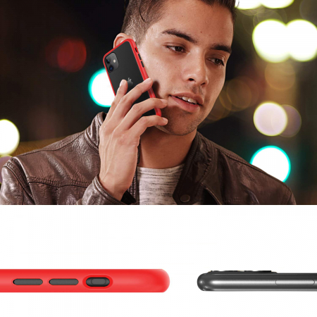 Husa pentru IPhone 12 MINI, MobileSmart , Hybrid ultra slim, carcasa spate Antisoc, hardcase, Rosu [3]