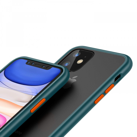 Husa pentru IPhone 12 MINI, MobileSmart , Hybrid ultra slim, carcasa spate Antisoc, hardcase, Verde [3]