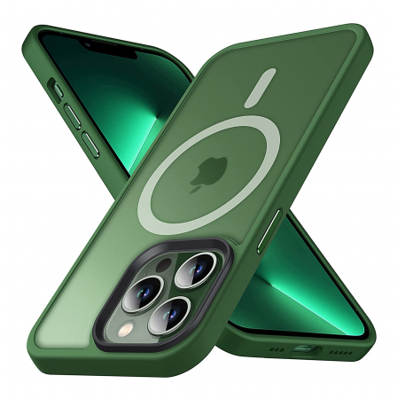 Huse iPhone 13 Pro Max - Husa pentru IPhone 13 PRO MAX MagSafe, ultra slim, Antisoc, Verde
