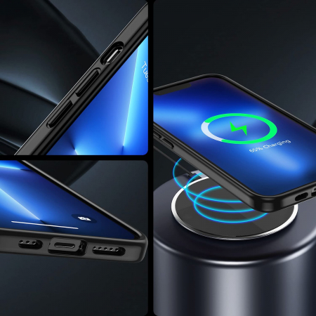 Husa pentru IPhone 13 PRO, MobileSmart , Hybrid ultra slim, carcasa spate Antisoc, hardcase, Negru [3]