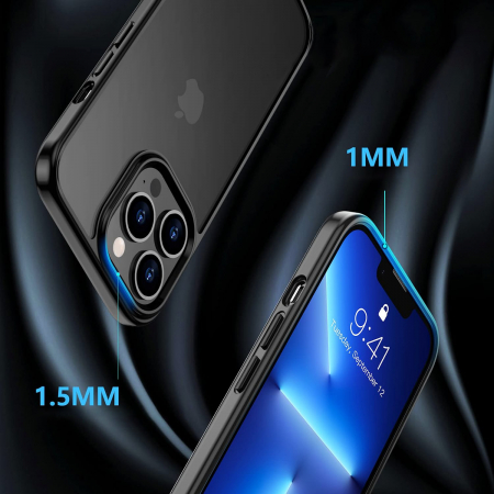 Husa pentru IPhone 13 PRO, MobileSmart , Hybrid ultra slim, carcasa spate Antisoc, hardcase, Negru [5]