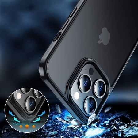 Husa pentru IPhone 13 PRO, MobileSmart , Hybrid ultra slim, carcasa spate Antisoc, hardcase, Negru [4]