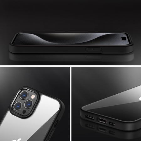 Husă pentru iPhone 15 PRO, ultra slim, Antișoc, hardcase, Negru [5]