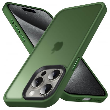 Huse iPhone - Husă pentru iPhone 15 PRO, ultra slim, Antișoc, Verde