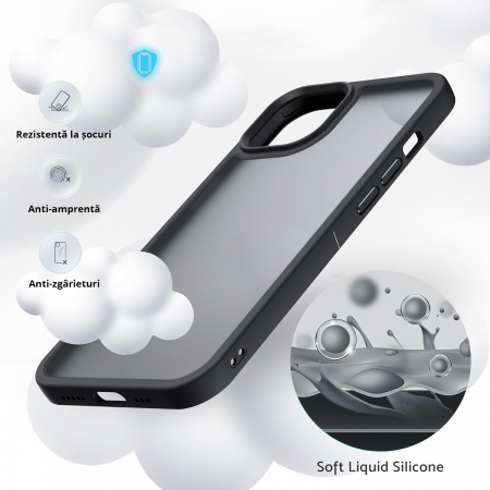 Husă pentru iPhone 15, ultra slim, Antișoc, Negru [5]