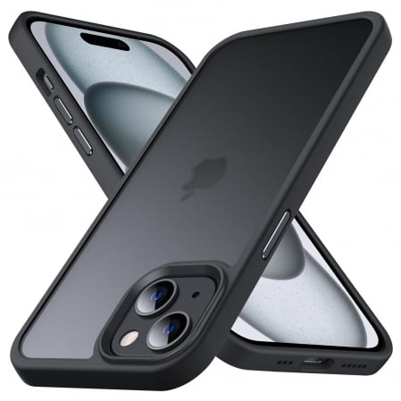 Husă pentru iPhone 15, ultra slim, Antișoc, Negru