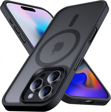 Huse iPhone MagSafe - Husă pentru IPhone 16 PRO, MagSafe, ultra slim, Antișoc, Negru