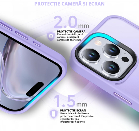 Husă pentru iPhone 16 PRO MAX, ultra slim, Antișoc, Light Purple [1]