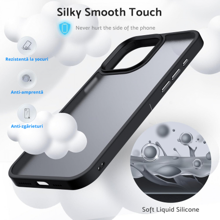 Husă pentru iPhone 16 PRO MAX, ultra slim, Antișoc, Negru [5]