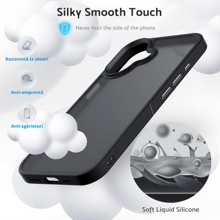 Husă pentru iPhone 16, ultra slim, Antișoc, Negru [5]