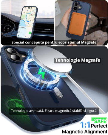 Husă pentru IPhone 17, MagSafe, ultra slim, Antișoc, Blue [4]