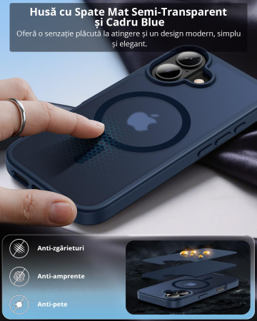 Husă pentru IPhone 17, MagSafe, ultra slim, Antișoc, Blue [5]