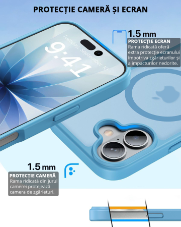 Husă pentru IPhone 17, MagSafe, ultra slim, Antișoc, Light Blue [3]