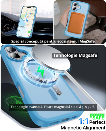 Husă pentru IPhone 17, MagSafe, ultra slim, Antișoc, Light Blue [4]