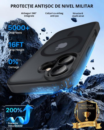 Husă pentru IPhone 17, MagSafe, ultra slim, Antișoc, Negru [2]