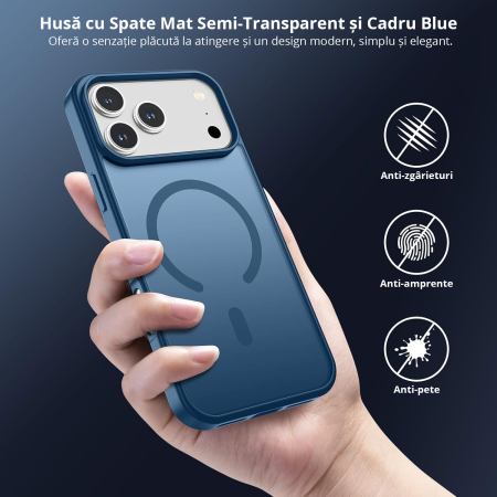 Husă pentru IPhone 17 PRO, MagSafe, ultra slim, Antișoc, Blue [5]