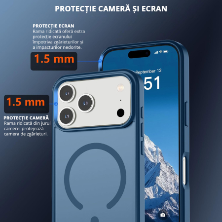 Husă pentru IPhone 17 PRO, MagSafe, ultra slim, Antișoc, Blue [3]