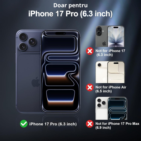 Husă pentru IPhone 17 PRO, MagSafe, ultra slim, Antișoc, Negru [1]
