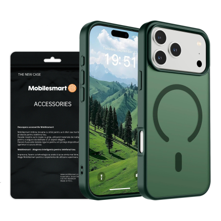 Huse iPhone 17 Pro Max - Husă pentru IPhone 17 PRO MAX, MagSafe, ultra slim, Antișoc, Verde