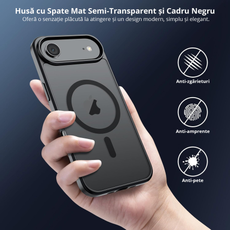 Husă pentru Iphone AIR, MagSafe, ultra slim, Antișoc, Negru [5]