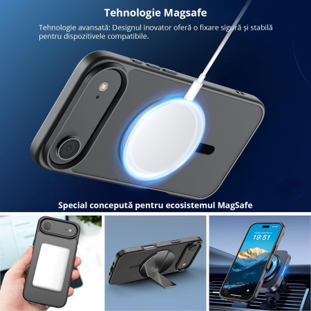 Husă pentru Iphone AIR, MagSafe, ultra slim, Antișoc, Negru [4]