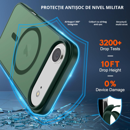 Husă pentru Iphone AIR, MagSafe, ultra slim, Antișoc, Verde [2]