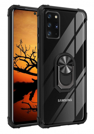 Huse Samsung Galaxy Note 20 - Husa pentru Samsung Galaxy NOTE 20, Hybrid Antisoc, carcasa cu bumper, inel rotativ 360 si Kickstand, Negru