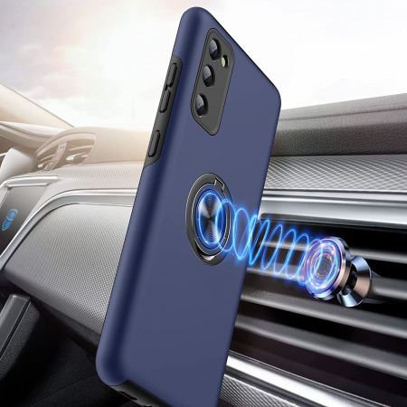 Husă pentru Samsung Galaxy S20 FE, inel multifuncțional 360°, Protecție Militară Antișoc, Blue [3]