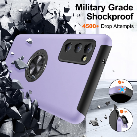 Husă pentru Samsung Galaxy S20 FE, inel multifuncțional 360°, Protecție Militară Antișoc, Purple [3]