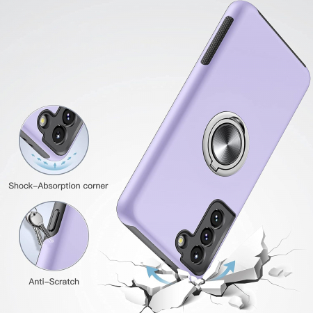 Husă pentru Samsung Galaxy S21 PLUS, inel multifuncțional 360°, Protecție Militară Antișoc, Purple [3]