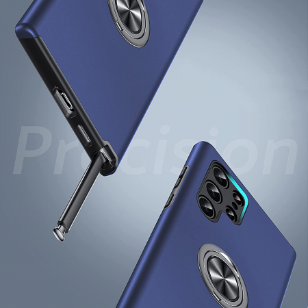 Husă pentru Samsung Galaxy S22 ULTRA, inel multifuncțional 360°, Protecție Militară Antișoc, Blue [7]
