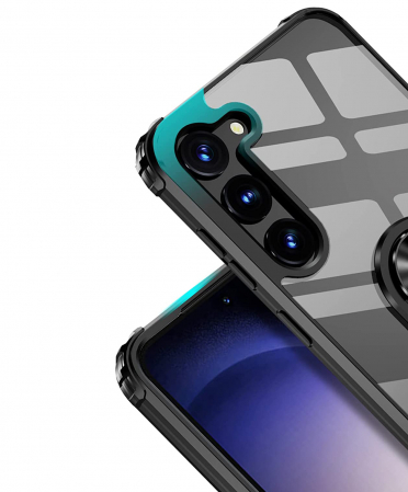 Husă pentru Samsung Galaxy S23, Hybrid Antișoc, inel multifuncțional 360°, Negru [4]