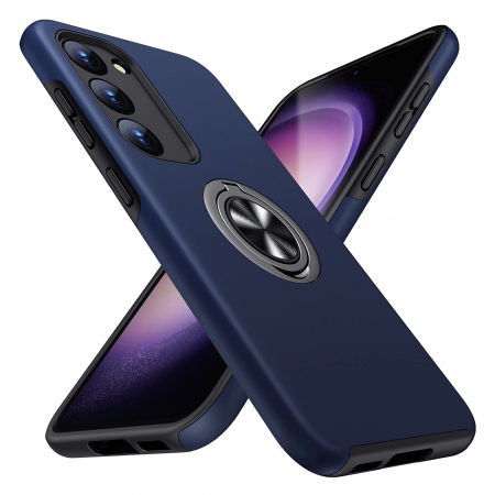 Huse telefoane - Husă pentru Samsung Galaxy S23 PLUS, inel multifuncțional 360°, Protecție Militară Antișoc, Blue