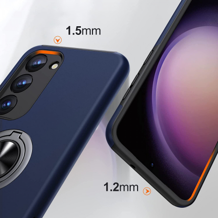 Husă pentru Samsung Galaxy S23 PLUS, inel multifuncțional 360°, Protecție Militară Antișoc, Blue [1]