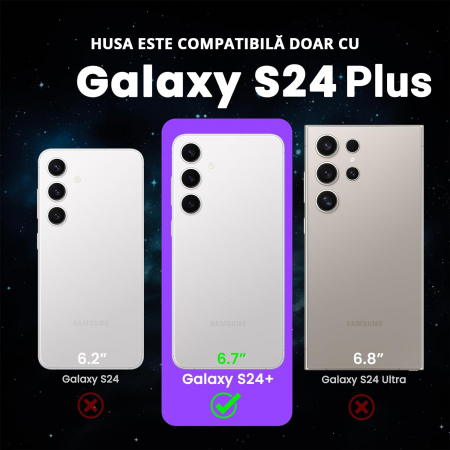 Husă pentru Samsung Galaxy S24 PLUS, MagSafe, ultra slim, Antișoc, Negru [1]